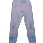 Spiritual Gangster Tie Dye Scallop Hem Leggings Pink Blue Womens Medium Workout Photo 0