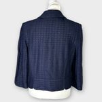 St. John  Blazer Jacket Women's Large Navy Blue 3/4 Sleeves Front Button Closure Photo 2