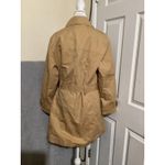 L.L.Bean Coat Womens Medium Tan Khaki Belted Trench Single Breasted Button Front Photo 3