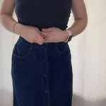 Vintage 70s Sears Denim Button Down Midi Skirt Photo 1