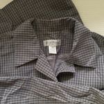 Brooks Brothers Vintage blue plaid long cotton blend trench coat, size medium Photo 4