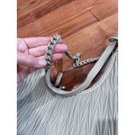 Madison West Ruched Shoulder Bag Chain Strap Pouch Purse Taupe Beige Photo 2