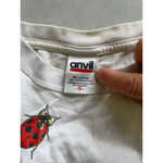 Anvil Women's White Ladybug Print Short Sleeve Tee S Photo 3