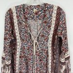 Raga  Floral Long Sleeve Fringe Hem Dress Small Photo 1