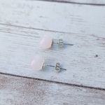 Vintage Stud Earrings Retro Light Pink Frosted Ball Small & Dainty Photo 3