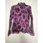 Apt. 9  Womens S Purple Shirt Circles Print Office Professional Stretch Feminine Photo 3