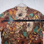 VTG Life Style Woman Floral Print Jacket Women 2X Button Front Patchwork Artsy Brown Photo 12