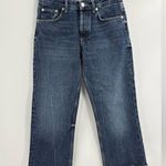 ZARA +Denim Women’s Jeans Size 28 USA 4 Raw Hem Cropped Wide Leg Blue size 28 Photo 0
