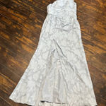 Azazie  brocade one shoulder front slit bridesmaid Dress Photo 0