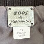 Poof! Poof Quilted Vest Coat Gray Faux Leather Quilted Knit Side Panel Pockets Small Photo 1