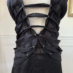With Jean Black Harlow Dress Mini Lined Halter Sexy Gothic $249 XS Photo 3