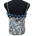 Veronica Beard Gil Silk Cami Tank Blue Floral Lace Trim Lingerie For Day Size 8 Photo 4