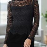 Spense scuba little black dress with lace bodice and sleeve Size 4P Photo 0