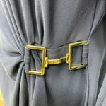 White House | Black Market White‎ House Black Market Drape Evening Dress Blue Gold Tone Long Sleeve Sz XL Photo 3