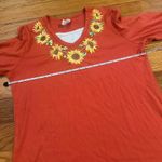 Orange embroidered sunflower v neck x Size L Photo 5