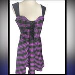 Unique Vintage M Purple Plaid Sweetheart Corset Fit & Flare Swing
Dress 6-8 Photo 4