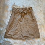 BP  Paper Bag Waist Mini Skirt A-Line Khaki Beige Photo 1