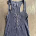 Aerie  Dusty Blue Ribbed Cotton Henley Tank size Small Photo 1
