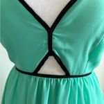 L8ter Mini Mint Green with Black Trim Baby Doll Dress Size S Photo 4