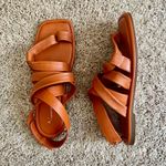 Anthropologie  Strappy Puff Gladiator Sandals Orange Size 37/38 GUC Photo 3