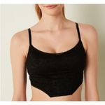 Victoria's Secret Victoria’s Secret PINK Black Lace Lightly Lined Corset Top NWT Sz. L Photo 0