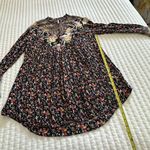 Free People  Wildflower Fields Tunic Shirt Boho Multi Color Flowy Top Sz S Small Photo 7