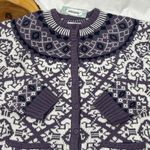 Vintage National Fair Isle cardigan sweater purple and white Women’s Size Medium Photo 3