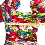 Vintage Raul Blanco Evening 100% Silk Dress Floral Accent Ruffles Pleated Size 6 Red Photo 7