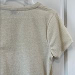 Anthropologie Postage Stamp Creme Textured Top w/ Gold Glitter Thread - Sz Small Photo 9