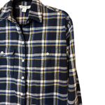 Old Navy The Boyfriend Shirt Plaid Navy Blue Yellow White Women's Size M Photo 6