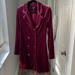 Yumi Kim  Velvet Suit Up Blazer Mini Dress in Burgundy Red XS Photo 1