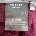 Torrid  Feel The Fit Women 24R Super Soft Five Pocket Jegging Burgundy Maroon NWT Photo 6