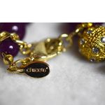 Chico's  Purple Beads/Turtle Pendant Gold Tone Crystal Accent Statement Necklace Photo 3