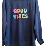 Wildfox Appliqué Good Vibes Pullover Crew Neck Sweatshirt Size Small Relaxed Fit Photo 0