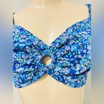 Wild Fable   Royal blu puff short sleeve floral print crop top size S like new Photo 5