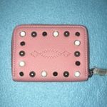 PINKO BAG leather embellished on both sides zipper wallet 4 inside pockets Pink Photo 0