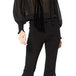 MISA Los Angeles  The Super Star Crop Flare Jeans‎ Black Size US 26 Photo 0