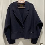 Geiger of Austria Boiled Wool Puff Sleeve Blazer Coat Navy Size 42 Vintage Blue Photo 1