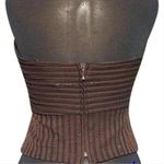 Cache Brown Layered Ruched Ottoman Beaded Halter Lined New Built In Bra NWT $138 Photo 5