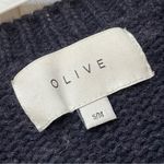Olive Wool Sweater crewneck womens Navy Blue (small medium) classic heavy warm Photo 1