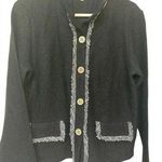 Karl Lagerfeld  Paris black grey collared tweed details button down shacket Photo 0