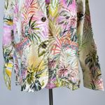 Johnny Was  Linen Tropical Palm Blazer Floral Embroidered Boho Jacket Size S Photo 3