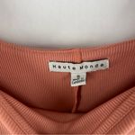 Haute Monde Blush Pink Stretch Ribbed Jersey Knit Side Slit Bodycon Maxi Dress Photo 4