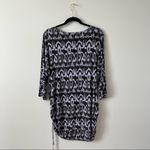 Bryn Walker  purple & black ikat print art‎ to wear tunic dress Photo 5