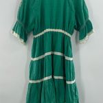 Moon Collection Green Boho Dress with Cream Embroidery Photo 3