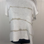 Wooden Ships  painted stripe tee white Beige Xs/s NWT Knit Relaxed Sweater Blouse Photo 0