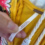 Free People Fiesta Nueva Yellow Embroidered Tunic Womens L Boho Festival Blouse Photo 6