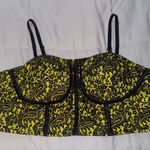 Black and Yellow Lace Bustier Top Size 2X Photo 0