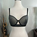 Victoria's Secret Victorious Secret Unlined Balconet Sheer Black Shimmer Bra‎ Size 32DD Photo 1