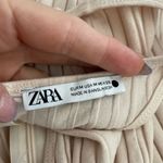 ZARA  sleeveless‎ ribbed short jumpsuit romper size medium cream color Photo 3